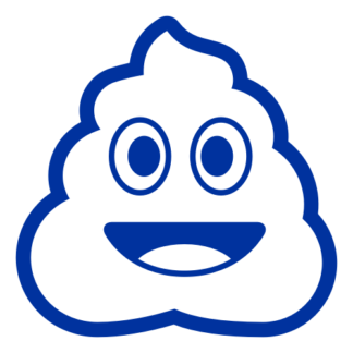 Pile Of Poo Emoji Decal (Blue)